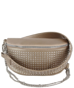 All Over Stone Fanny Pack Crossbody Bag LHU485 PEWTER